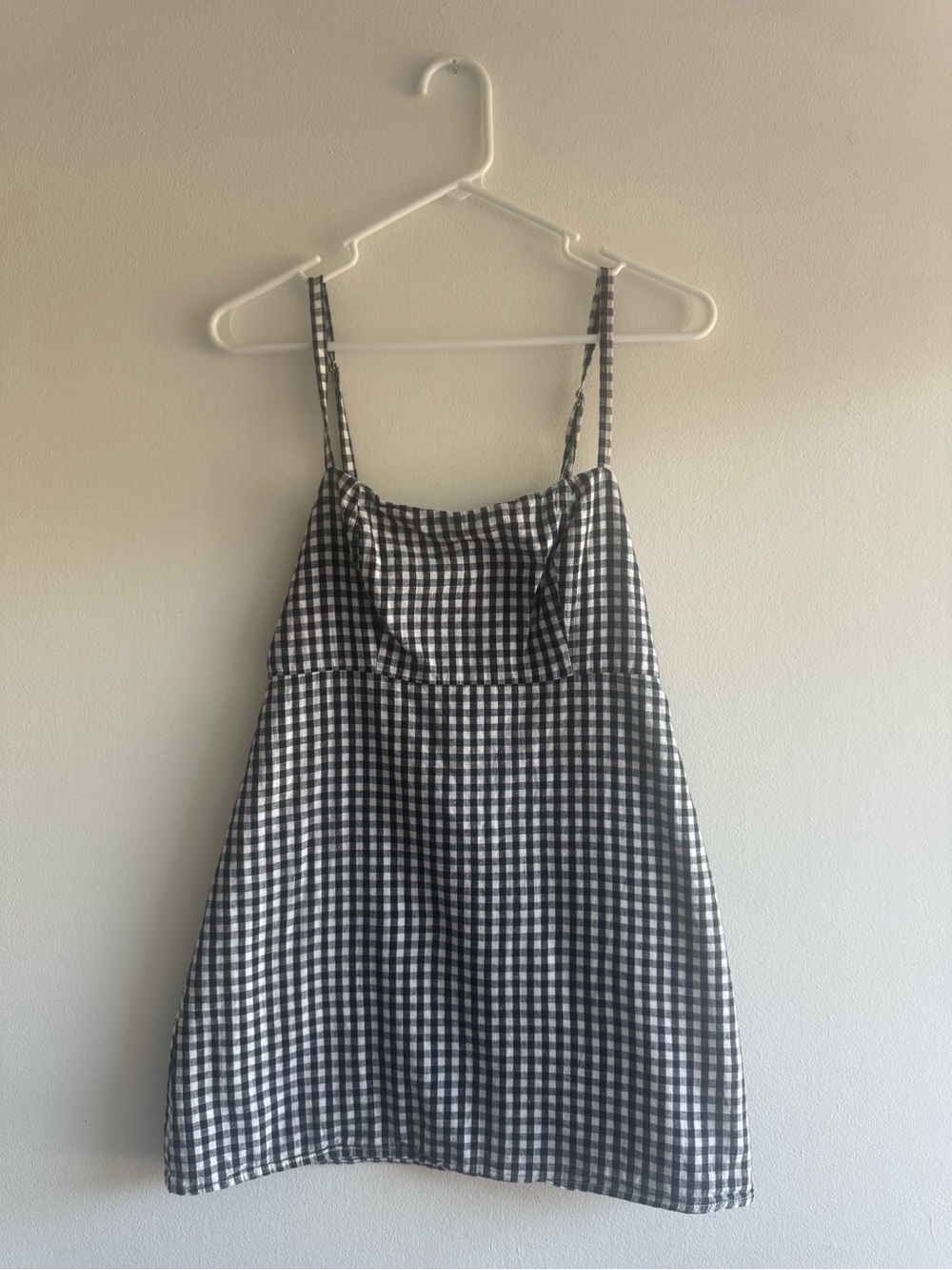 Brandy Melville Karla Black and White Gingham Plaid Mini Dress